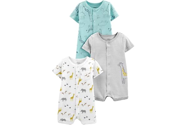 Simple Joys by Carter's Baby Boys' 3-Pack Snap-up Rompers
