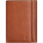 SERMAN BRANDS Trifold Wallet for Men - RFID Blocking Full Grain Leather, 11 Card Slots & ID Window, Slim Everyday Carry, Durable Stitching, Gift for Him
