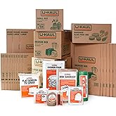 U-Haul Apartment Moving Kit - 21 Boxes, 1 Dish Packing Kit, Foam Pouches, Tape, Mattress Bag, TV Cover, and Other Assorted Packing Supplies