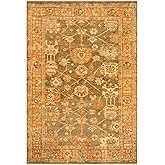 SAFAVIEH Oushak Collection Area Rug - 6' x 9', Brown & Rust, Hand-Knotted Traditional Oriental Wool, Ideal for High Traffic A