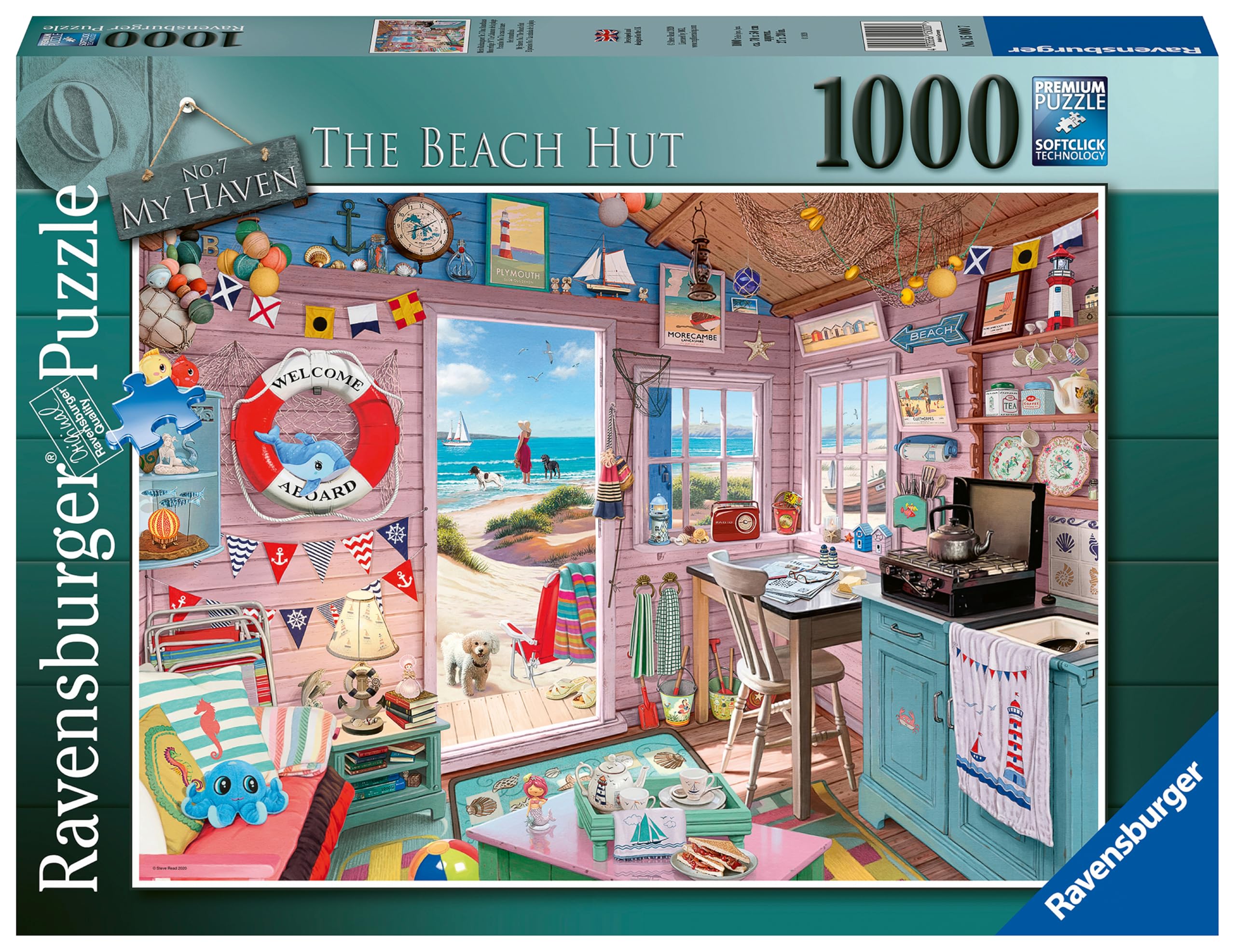 Ravensburger My Haven No.7 The Beach Hut 1000 Piece Jigsaw Puzzle for Adults & for Kids Age 12 and Up