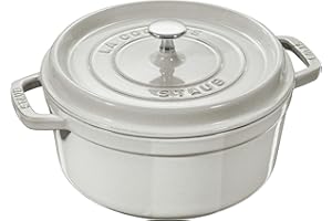 Staub Cast Iron 5.5-qt Round Cocotte - White Truffle, Made in France