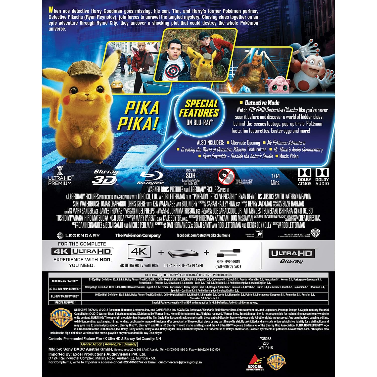 Amazoncom Pokémon Pokemon Detective Pikachu Steelbook