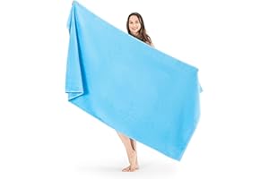 SALBAKOS 100% Turkish Cotton Towels (Aqua, Jumbo Bath Sheet)