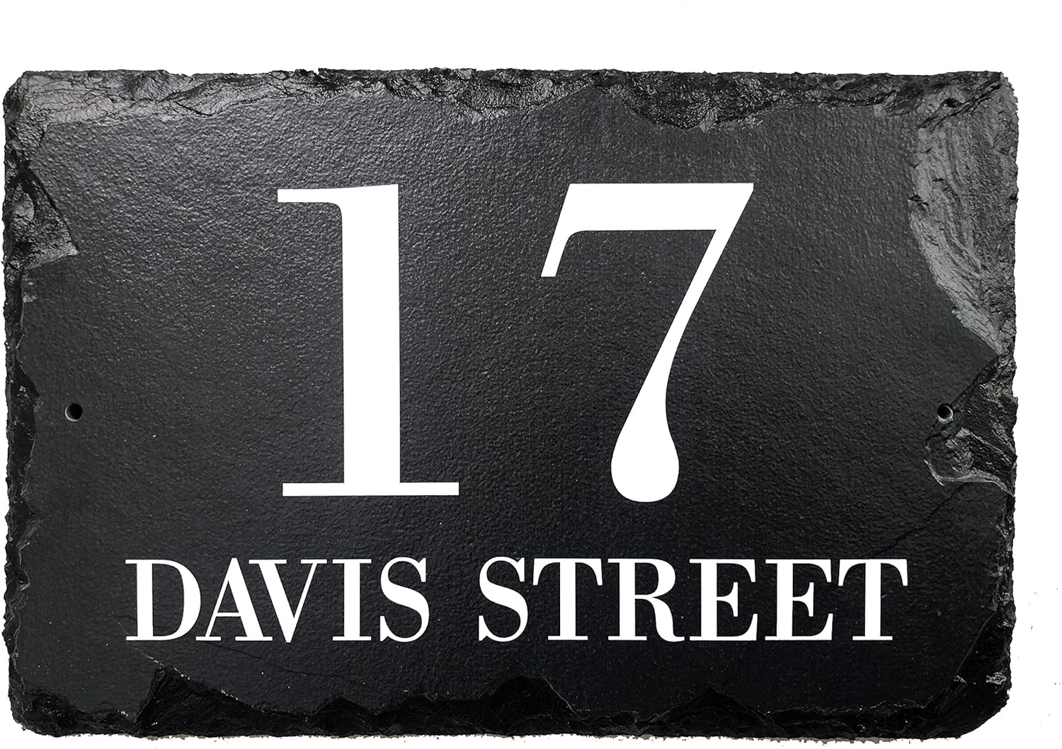 Plaques & Wall Art - Sassy Squirrel Ink Personalized Slate Stone Address Plaque - Address Signs for Houses - Custom Sign Garden Decor - Outdoor House Numbers - Customized Home Wall Decor - House Number Plaques (12