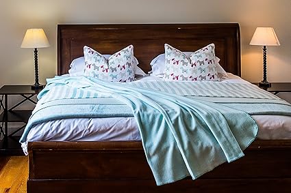 Haven Earth Seafoam Green Herringbone Throw Blanket Very Large Warm Cozy Perfect For Winter