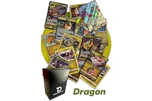 Dragon Type Pokemon Compatible TCG Assortment Bundle - Ultra Rare Card + 15 Random Cards + Dan123yal Deck Box