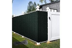 KOOL KOI SHADE 6' x 50' Green Fence Privacy Screen Cover Windscreen Heavy Duty Commercial Grade Strong Binding with Zip Tie - We Take Custom Orders