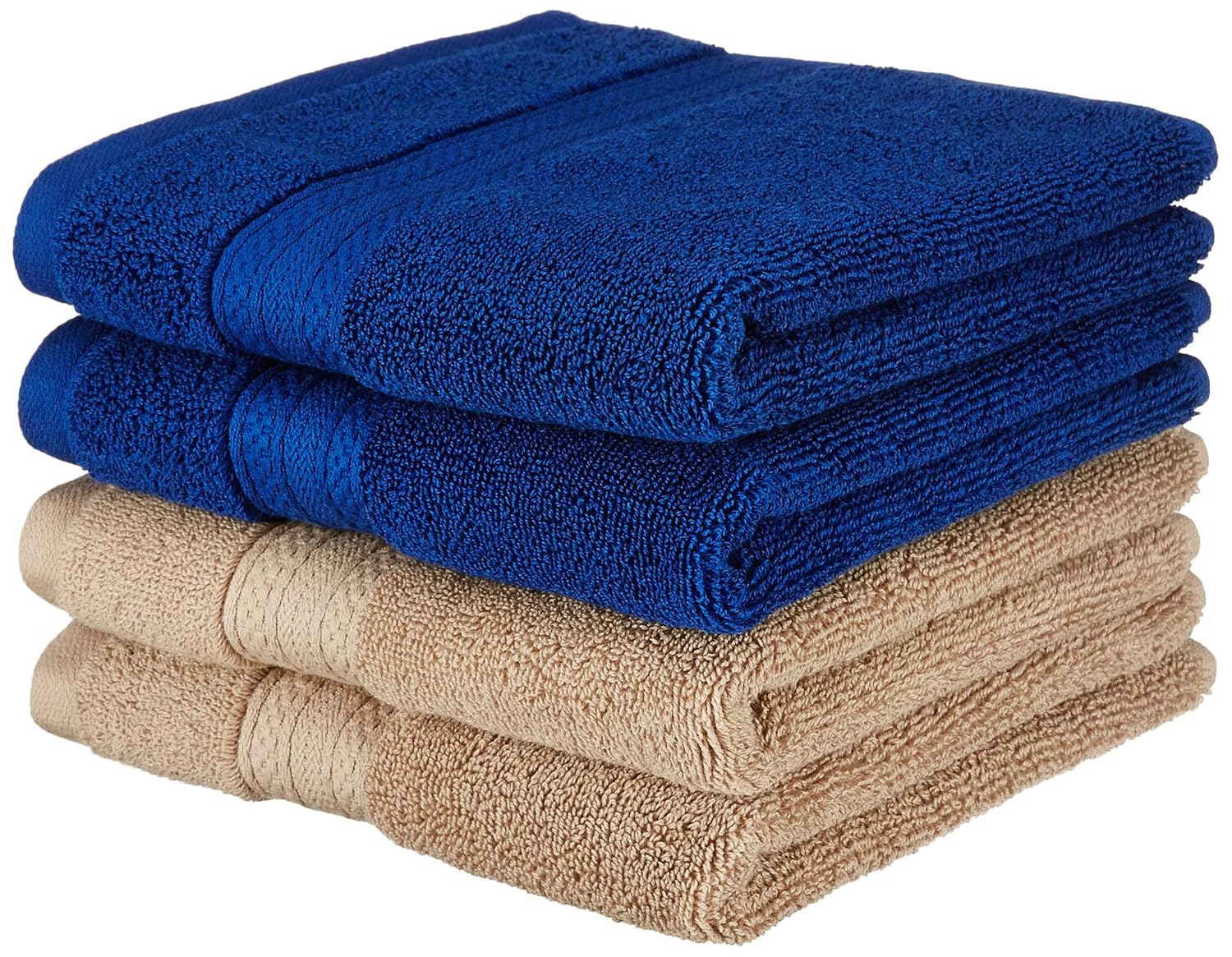 Amazon Brand Solimo 100 Cotton 4 Piece Hand Towel Set, 575 GSM