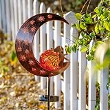 TERESA'S COLLECTIONS Large Garden Moon Fairy Solar Light 39in Crackle Glass view 4