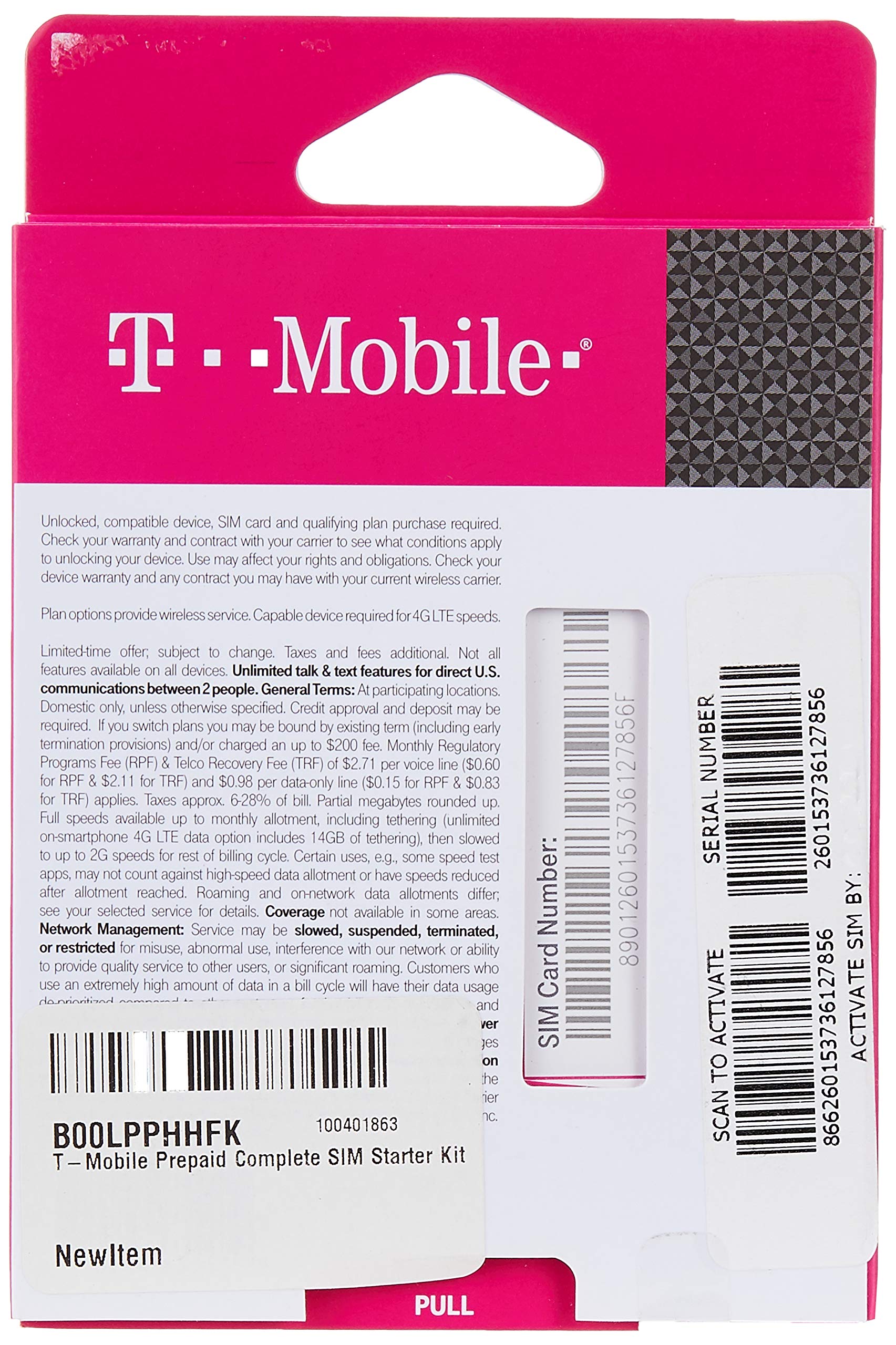 T-Mobile Prepaid Complete SIM Starter Kit Package May Vary