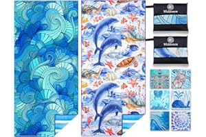 2 Pack Microfiber Lightweight Beach Towel Sand Free Quick Dry Absorbent Thin Compact Towels for Swimming Pool Camping Beach A