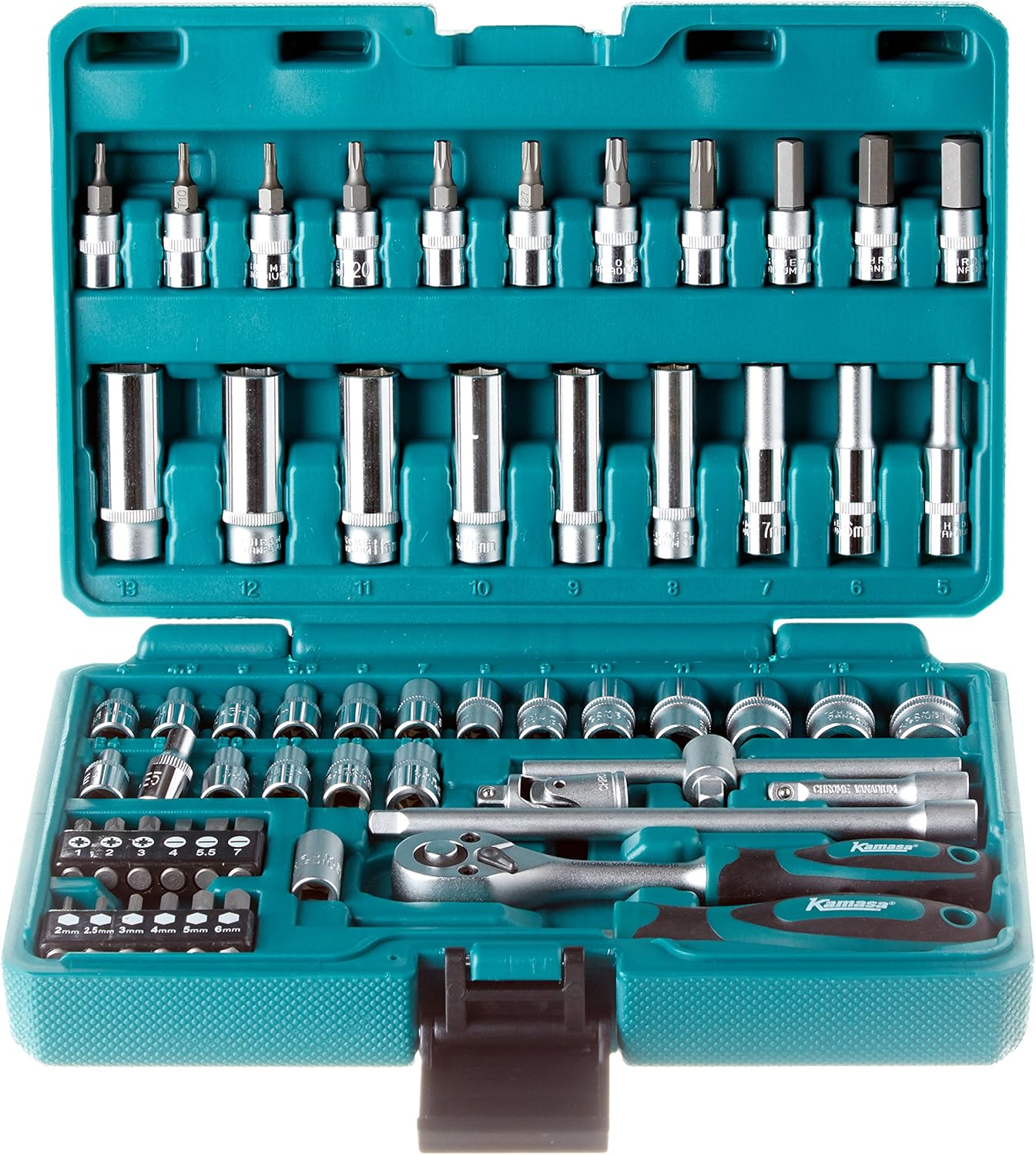 Kamasa 56017 Socket Set 1/4"D, 58pc, Variety pack - Image 3