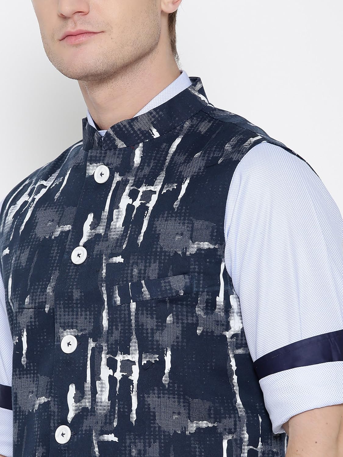 shaftesbury london men's cotton nehru jacket