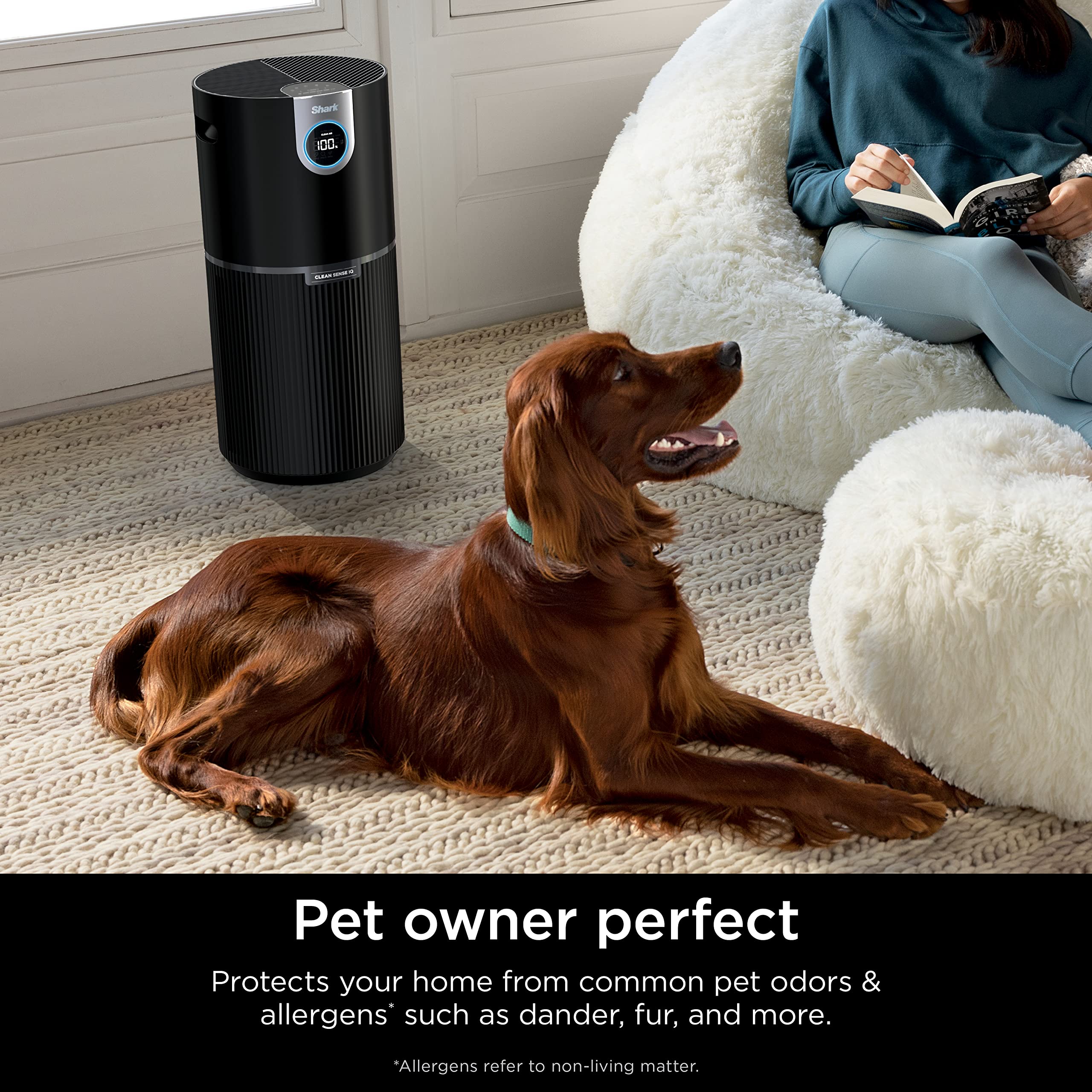 Shark Air Purifier for Home, Office, and Bedroom, Clean Sense Technology, HEPA Air Filter, 1200 Sq Ft, Captures 99.98% of Particles, Pet Dander, Pollutants, Dust, Smoke, Allergens & Smells, HP202