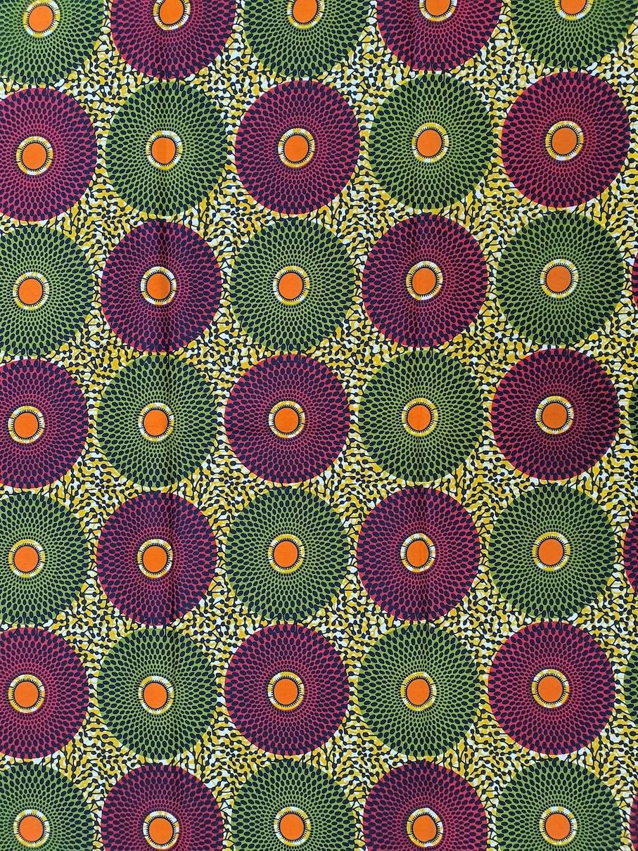 Cotton Print Fabric - African Fashions Styles - 6 Yards Pack - 5.5 Meter x 1.2 Meter - Fabric Cloth Making and Decoration Material - Blue and Green