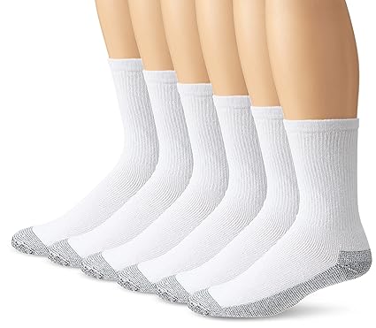Image result for fruit of The Loom Men's Heavy Duty Reinforced Crew Socks, Grey