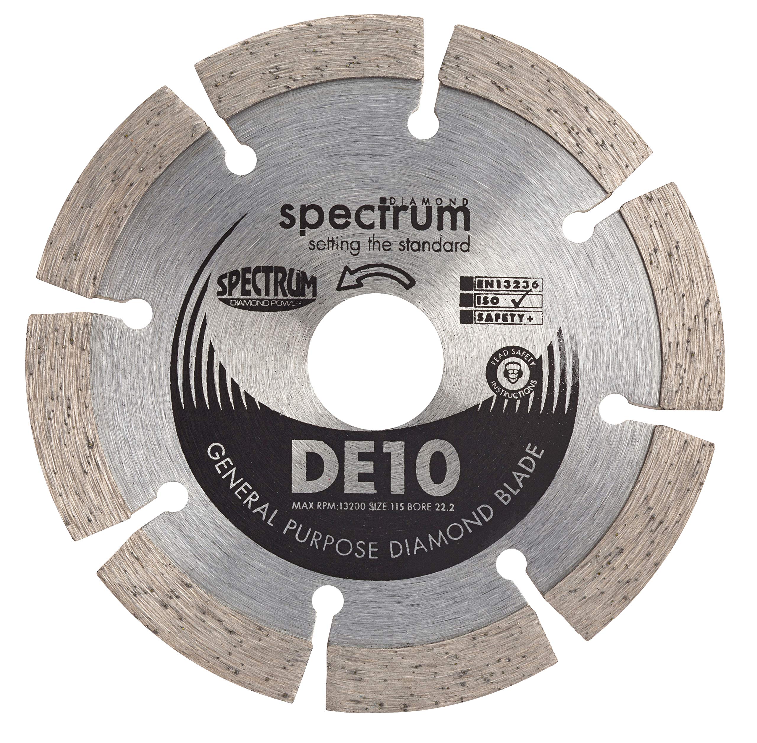 OX DE10-125/22 General Purpose Spectrum Standard Diamond Blade, Multi-Colour, 125/22.23 mm