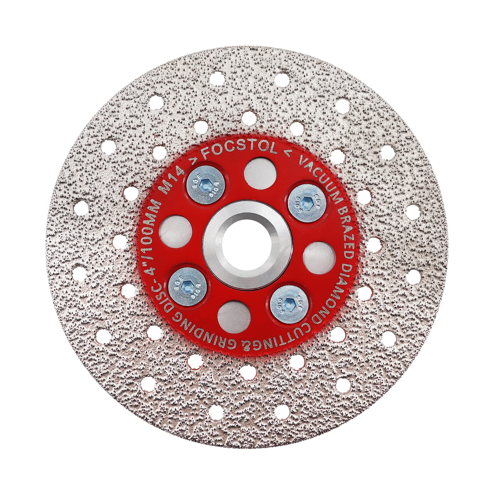 FOCSTOL Diamond Cutting Grinding Disc 100mm - Double Side Vacuum Brazed Diamond Blade for Granite Marble Porcelain Ceramic Tile M14 Thread