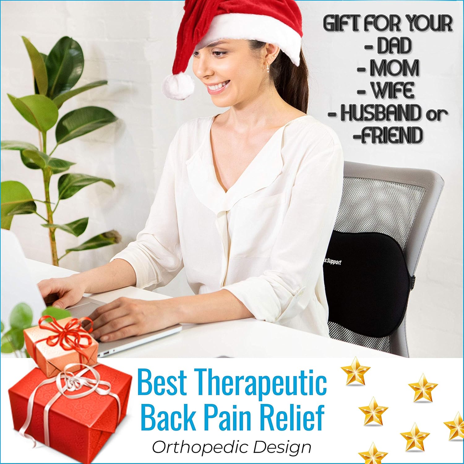 RS1 Back Support Pillow by Relax Support – Lumbar Pillow Upper and Lower Back for Chair Back Pain Uses ArcContour Special Patented Technology Has Unique Lateral Convex Shape for a Pain Free Back: Home & Kitchen