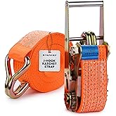 Dawnerz Heavy Duty Ratchet Straps 3 inch x 30 ft - 16,500 Lb Breaking Strength Tie Downs Ratchet Straps with Double Wire J Hooks for Truck and Trailer