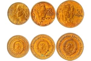 HOBBY OF KINGS Set of 3 Coins from Yugoslavia. 10, 20, 50 DINARA. 1955