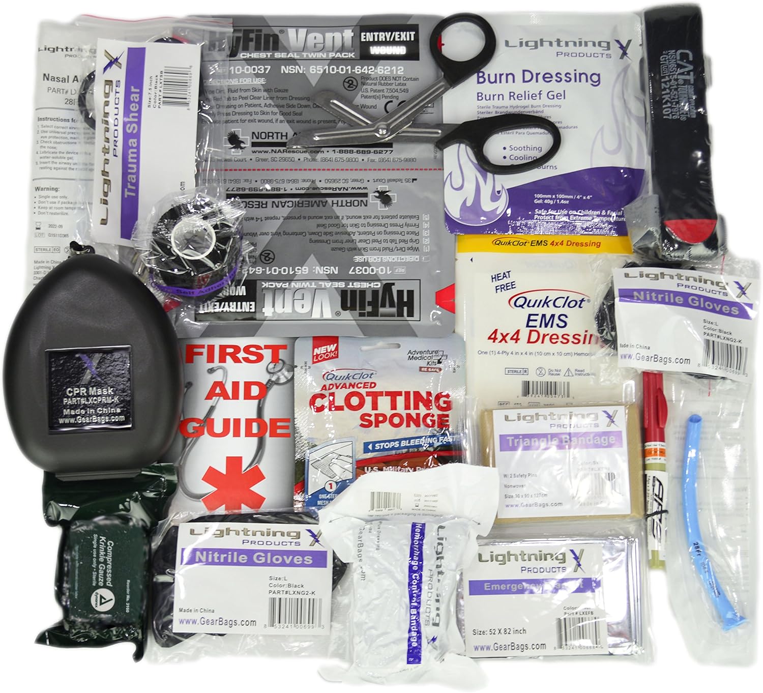 Lightning X Premium Gun Range Trauma & Bleeding First Aid Kit in ATWT Hard Case - Custom : Sports & Outdoors