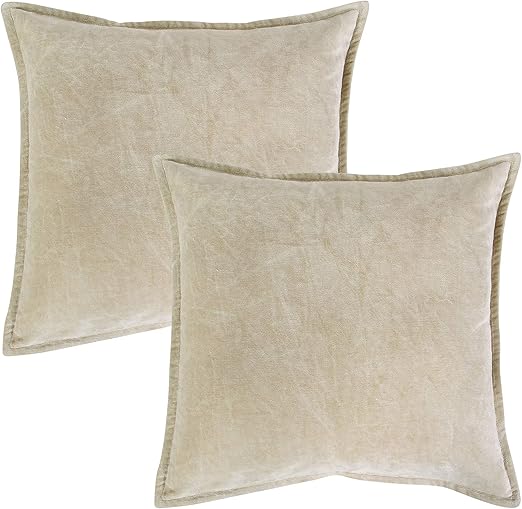 Amazon Com Decoriny Kyler Cotton Velvet Stone Wash Throw Pillow