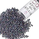 Miyuki Delica Seed Beads – Size 11/0 (1.6 mm), DB0134, Opaque Purple Gray Rainbow Luster, 7.2 g, Approx. 1440 Beads, Made in Japan
