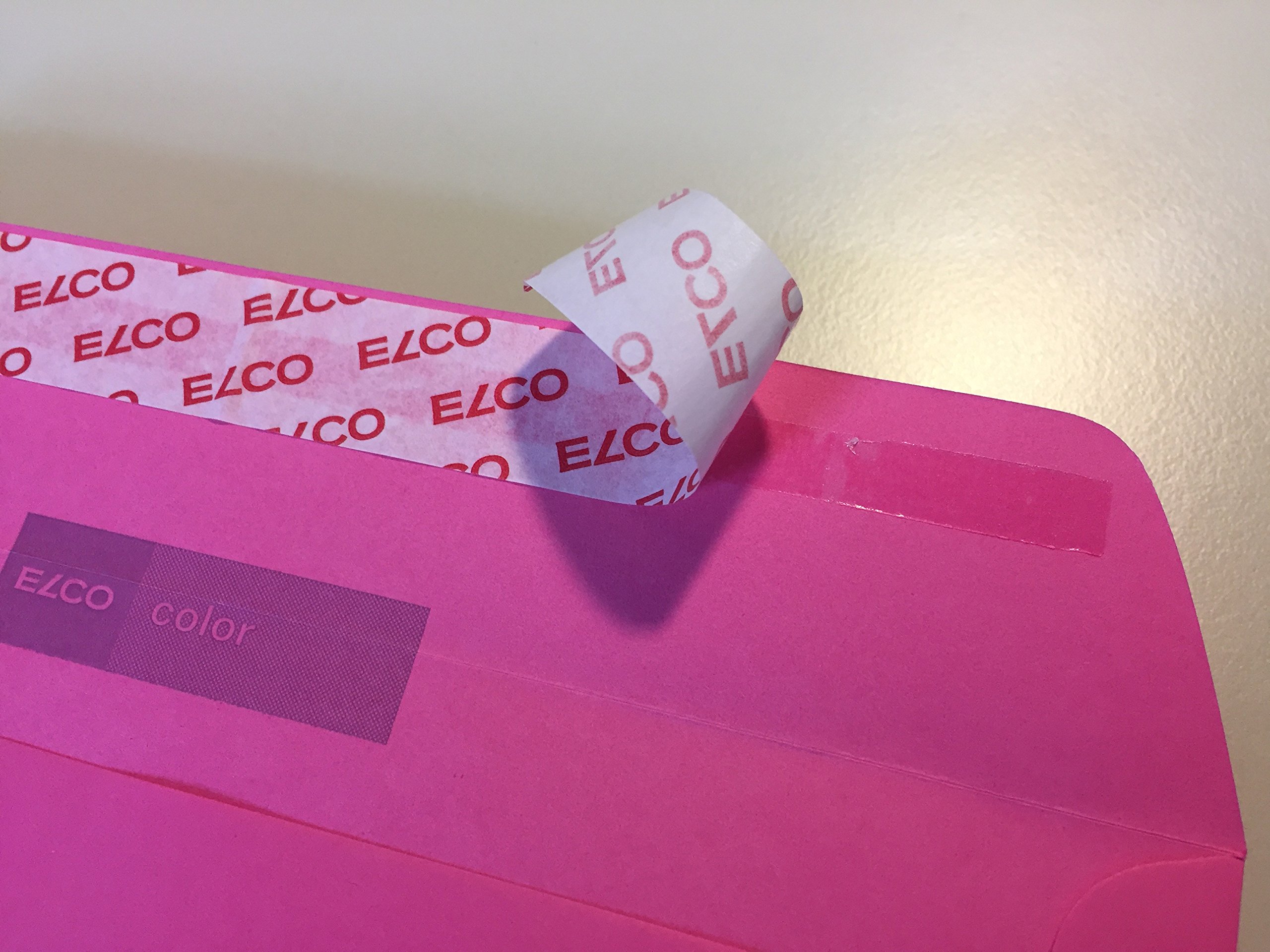 50 Envelopes, Eosin Red, Pink, Rose, by ELCO, 229 x 114 mm, Peel and Seal, 100 g/m²