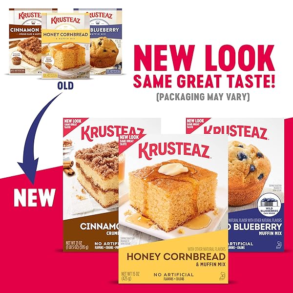 KRUSTEAZ HONEY CORNBREAD AND MUFFIN MIX, NO ARTIFICIAL FLAVORS AND NO ARTIFICIAL COLORS, BAKING MIX, 15-OUNCE BOX