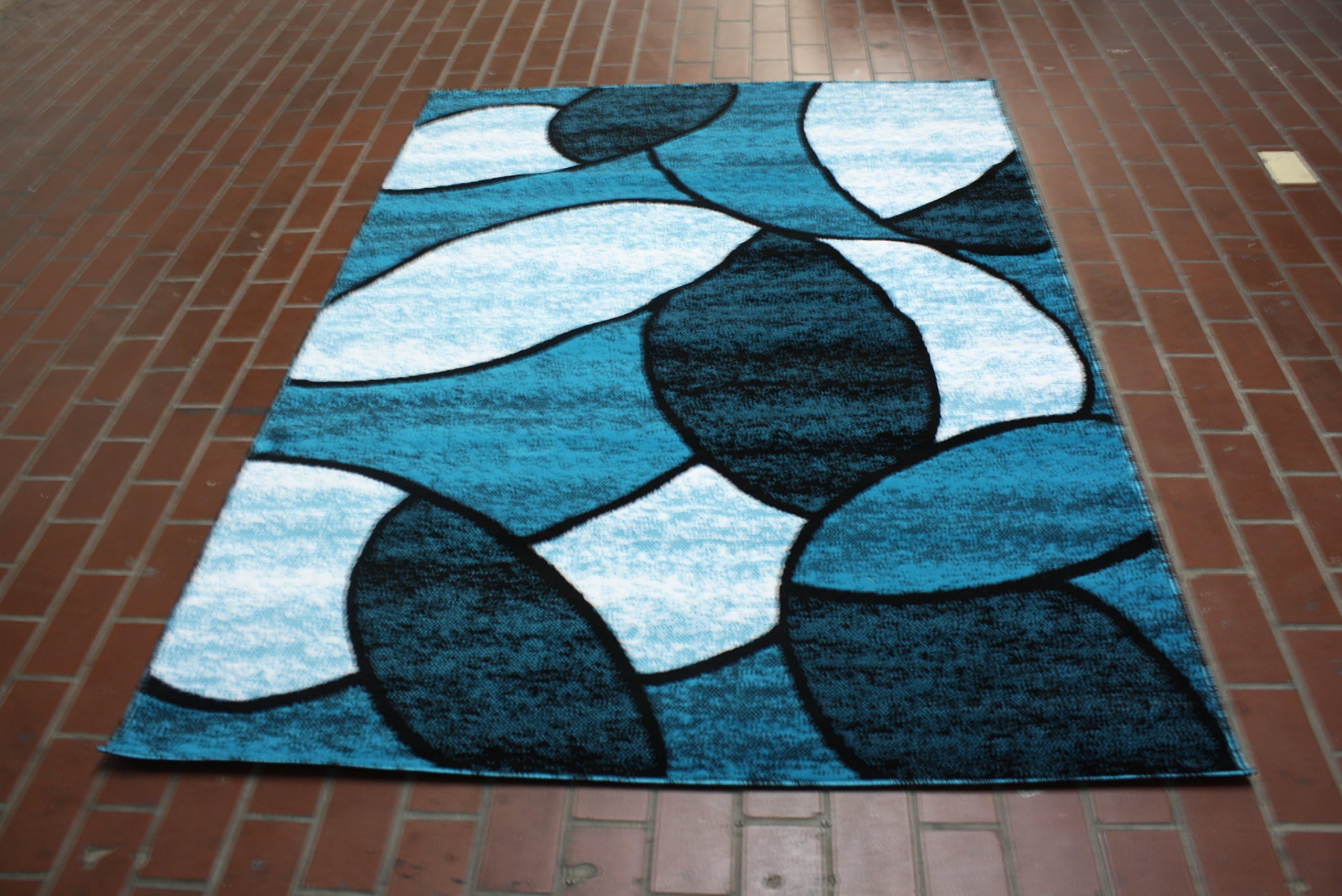 RT6000 BCF Modern Design Area Rug (8X11, Turquoise)