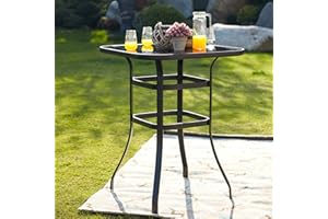 LOKATSE HOME 3 Pcs Bar Stools Set 2 High Swivel Chairs and 1 Height Outdoor Bistro Table, Patio Furniture, Red Tesling Fabric