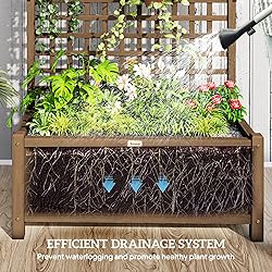 Outsunny Wood Planter with Trellis for Climbing