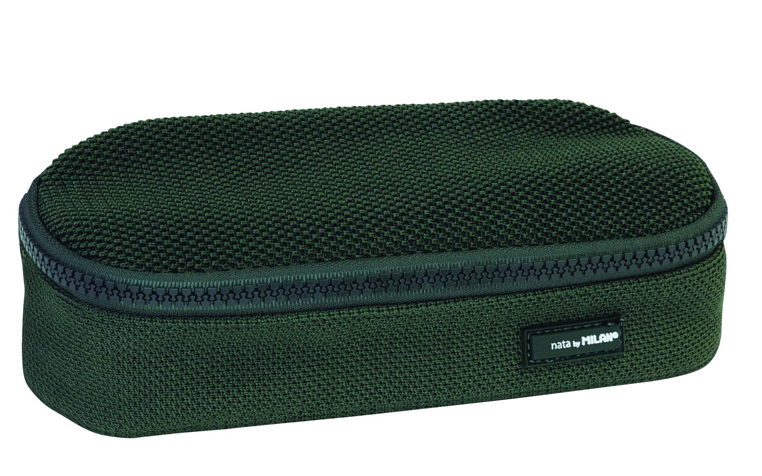 MILAN Portatodo Ovalado Mini Knit Khaki Green Pencil Cases, 20 cm, (Verde)