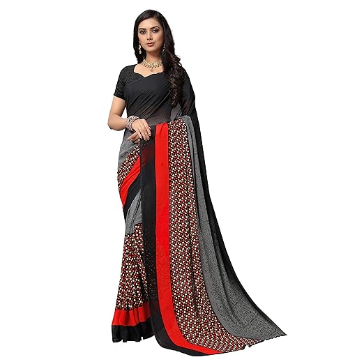 Anand Sarees art silk with Blouse Piece Saree (1554_ Black_ Free Size)