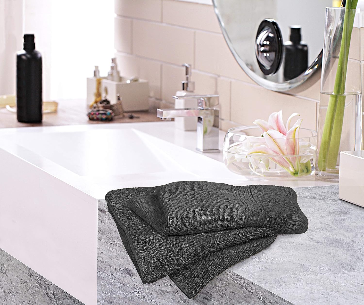Utopia Towels Premium Grey Hand Towels - 100% Combed Ring Spun Cotton, Ultra Soft and Highly Absorbent, 600 GSM Exrta Large Hand Towels 16 x 28 inches, Hotel & Spa Quality Hand Towels (6-Pack): Home & Kitchen