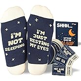 POPCRAZE - “I’m Not Sleeping/I’m Just Resting My Eyes” – Funny Sleep Socks Unisex Novelty Cozy Socks for Men and Women – Fun Comfort Gift for Adults & Teens – Valentine Gift Idea for All Ages