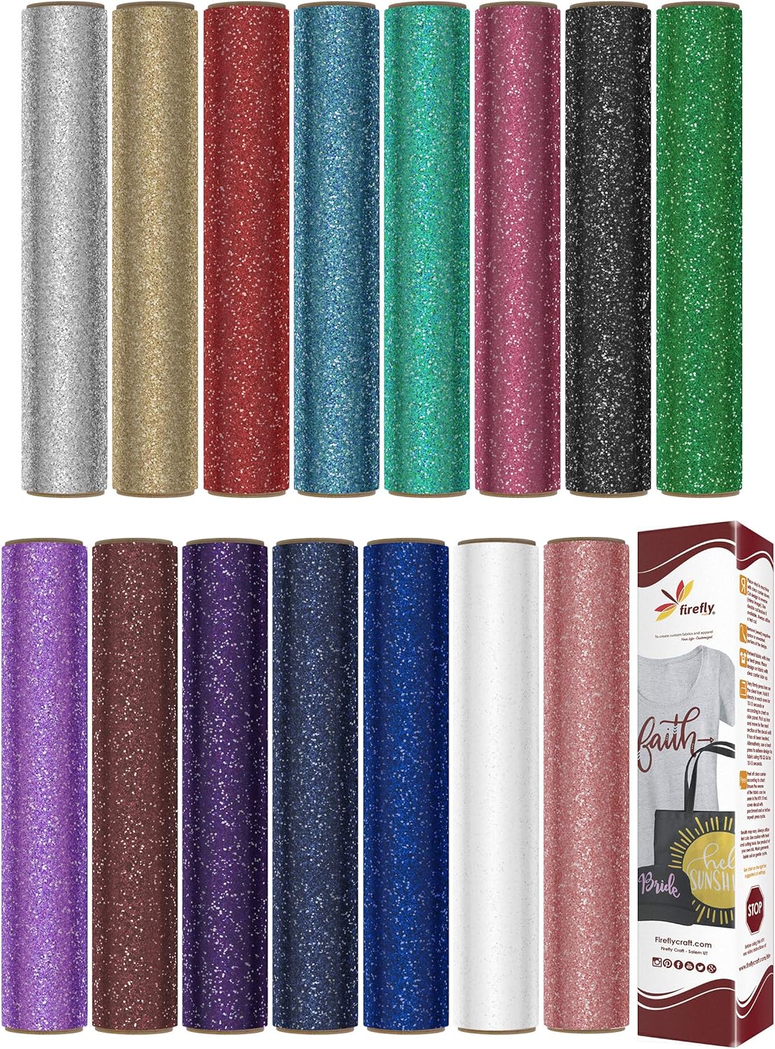 Glitter Iron On Vinyl for Cricut and SilhouetteValentine Pack of 3