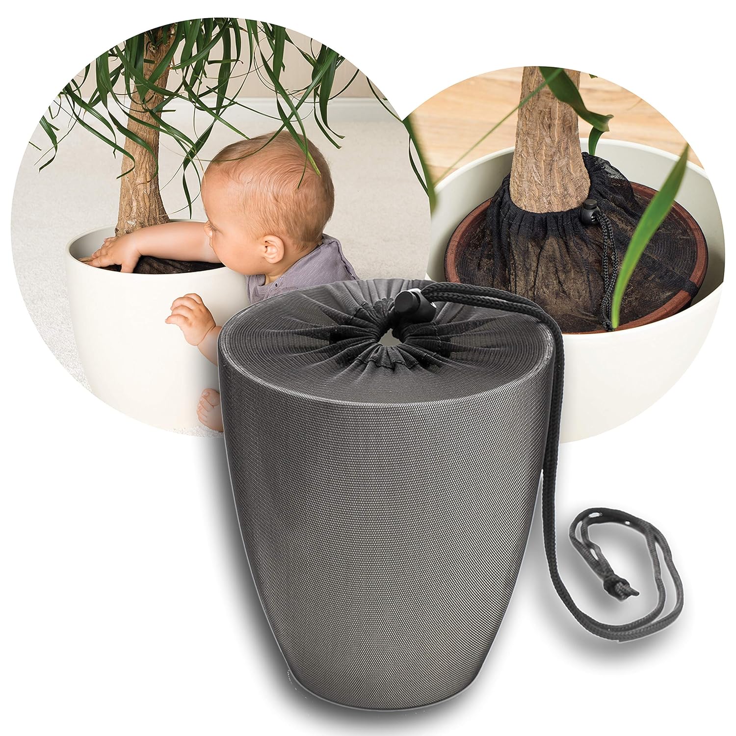 reer Pflanzenschutz-Netz für Blumentöpfe bis 30 cm Durchmesser, damit Dein Kind keine Blumenerde isst