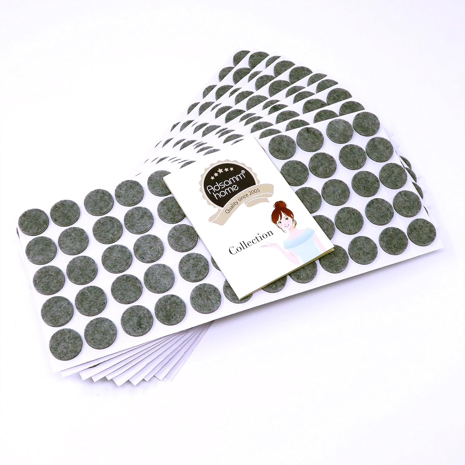 Adsamm® / 600 x self-adhesive felt pads/Grey/ø 0.79'' (ø 20 mm) / round / 0.138'' / 3.5 mm thick stick-on furniture felt glides/Furniture & Chair Glides - Image 3