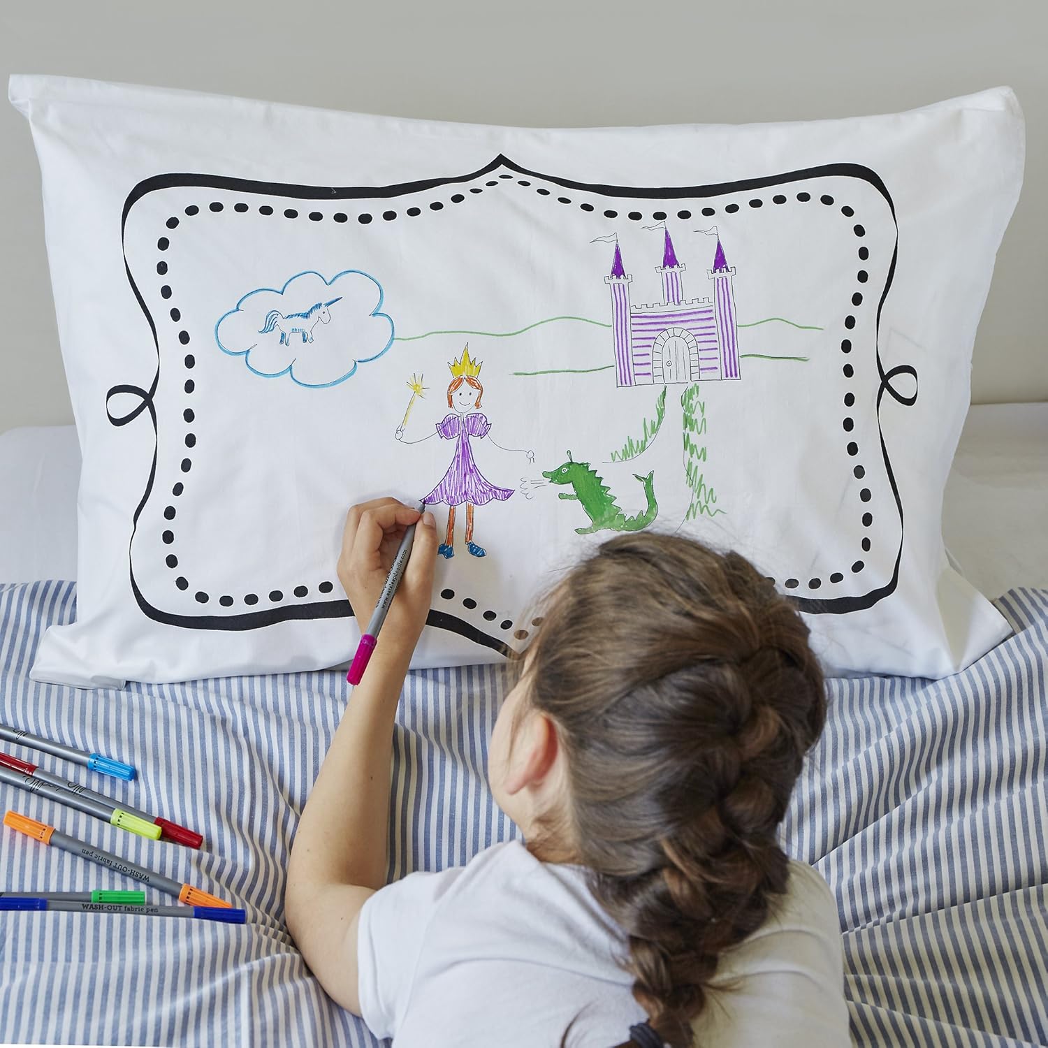 eatsleepdoodle Create Your Own Design Pure Cotton Soft Pillowcase - Image 5