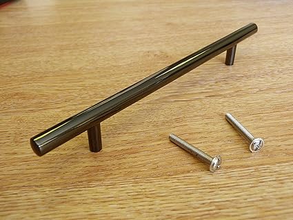 10 X Charcoal Grey Black Nickel T Bar Kitchen Cabinet Door Pull