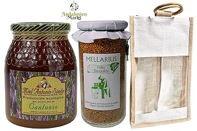 Ökologische Lavendel Roher Honig - 1000 GR - Miel Antonio Simon - Lavendelhonig - Ökologische Blütenpollen, getrocknete Biene