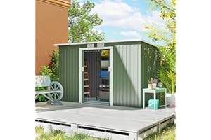 Outsunny 9' x 4' Metal Storage Shed, Waterproof Garden Shed Galvanised Steel with Foundation Kit, Double Sliding Doors, Air V