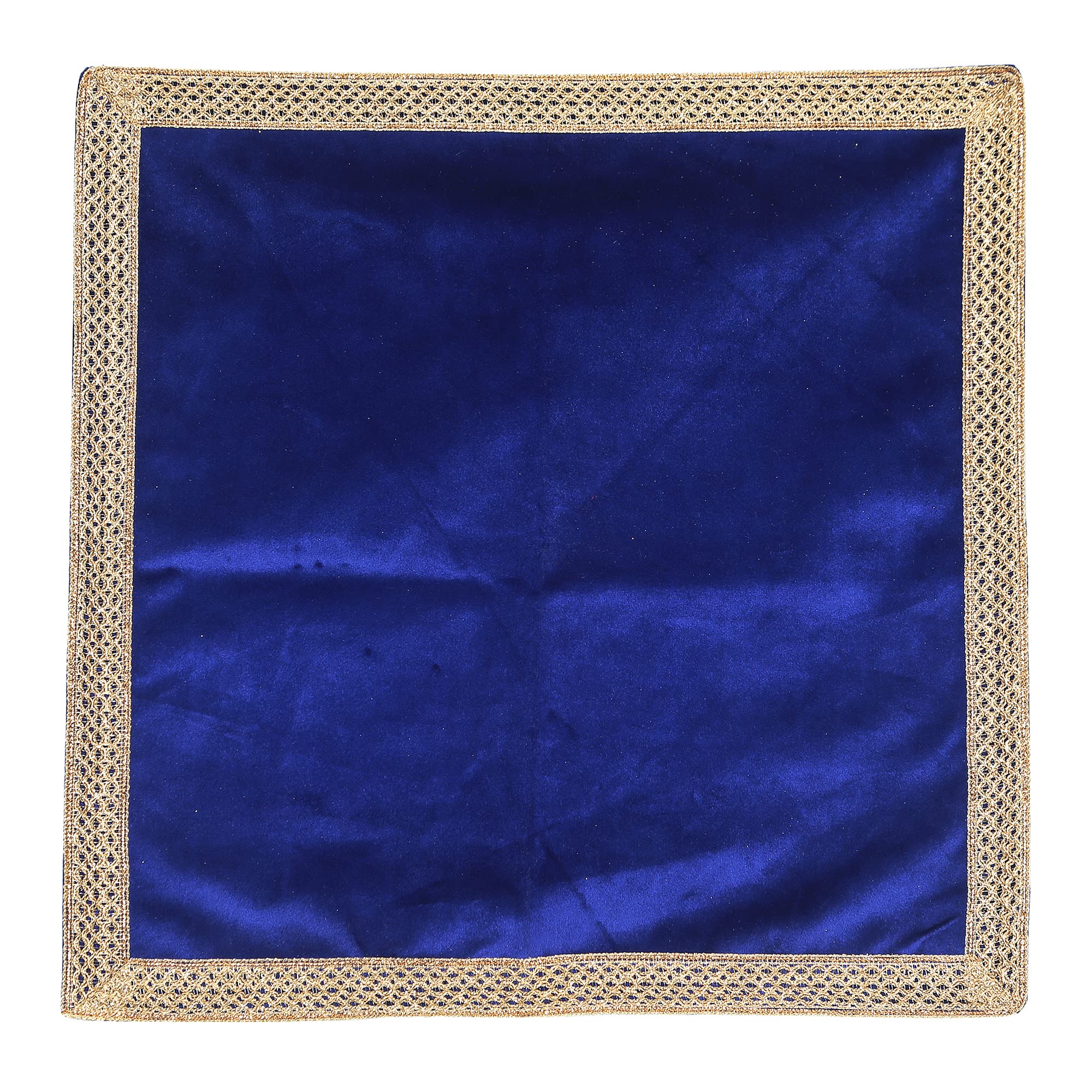 Indian Consigners Small Solid Color Velvet Cloth for Multipurpose Use (Blue), ICV1818