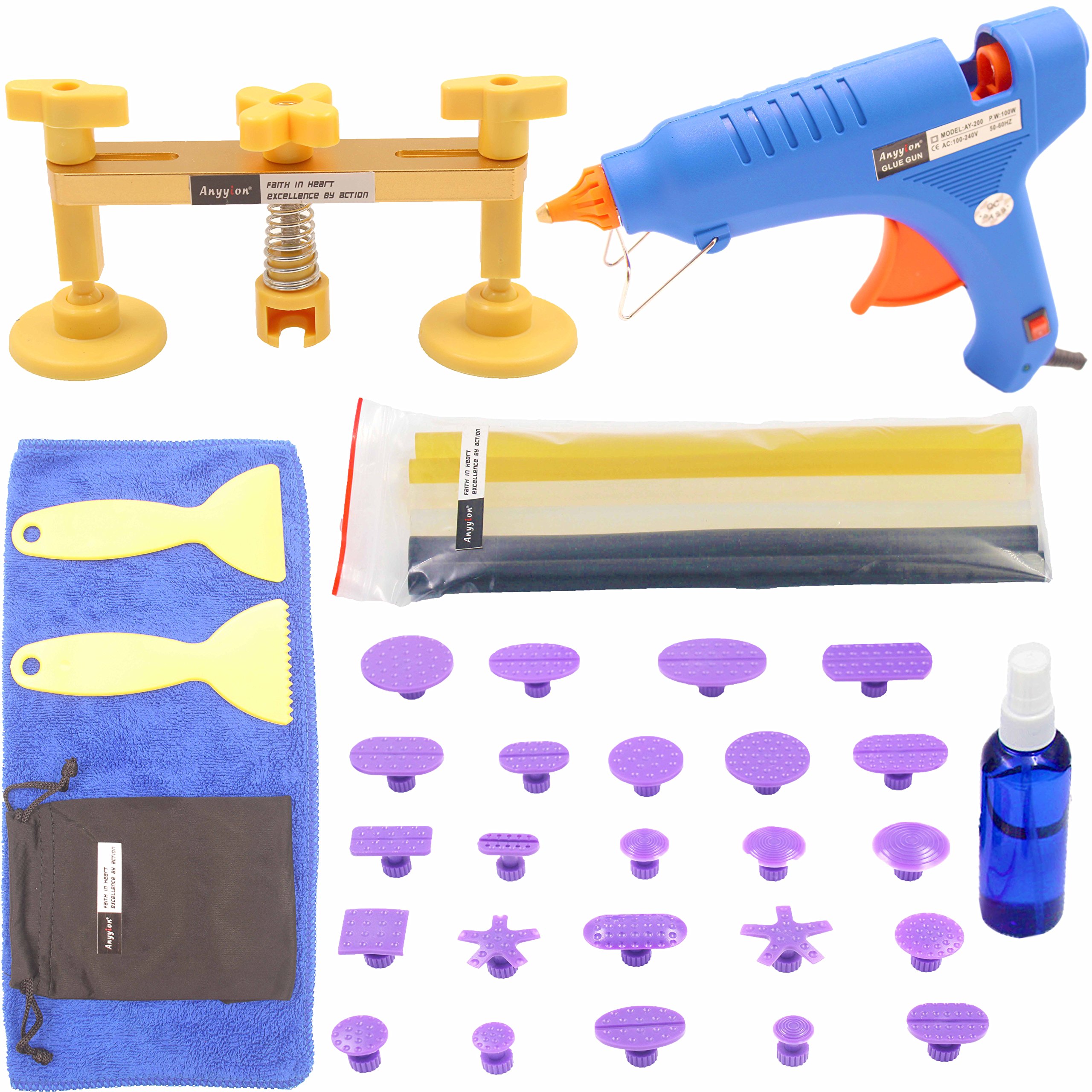 Anyyion Car Dent Puller Kit Auto Body Dent Removal Tool Car Paintless Dent Repair Kit Pops A Dent 37 Pcs Tool Buy Online In India At Desertcart In Productid 48803240