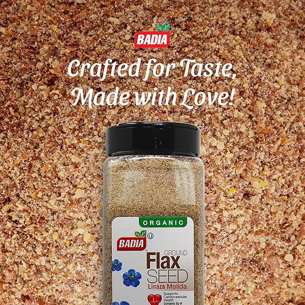 BADIA ORGANIC GROUND FLAX SEED, 16 OZ – SUPERFOOD HIGH IN FIBER & OMEGA-3, CERTIFIED ORGANIC, NON-GMO, BAKING, SMOOTHIES & COOKING