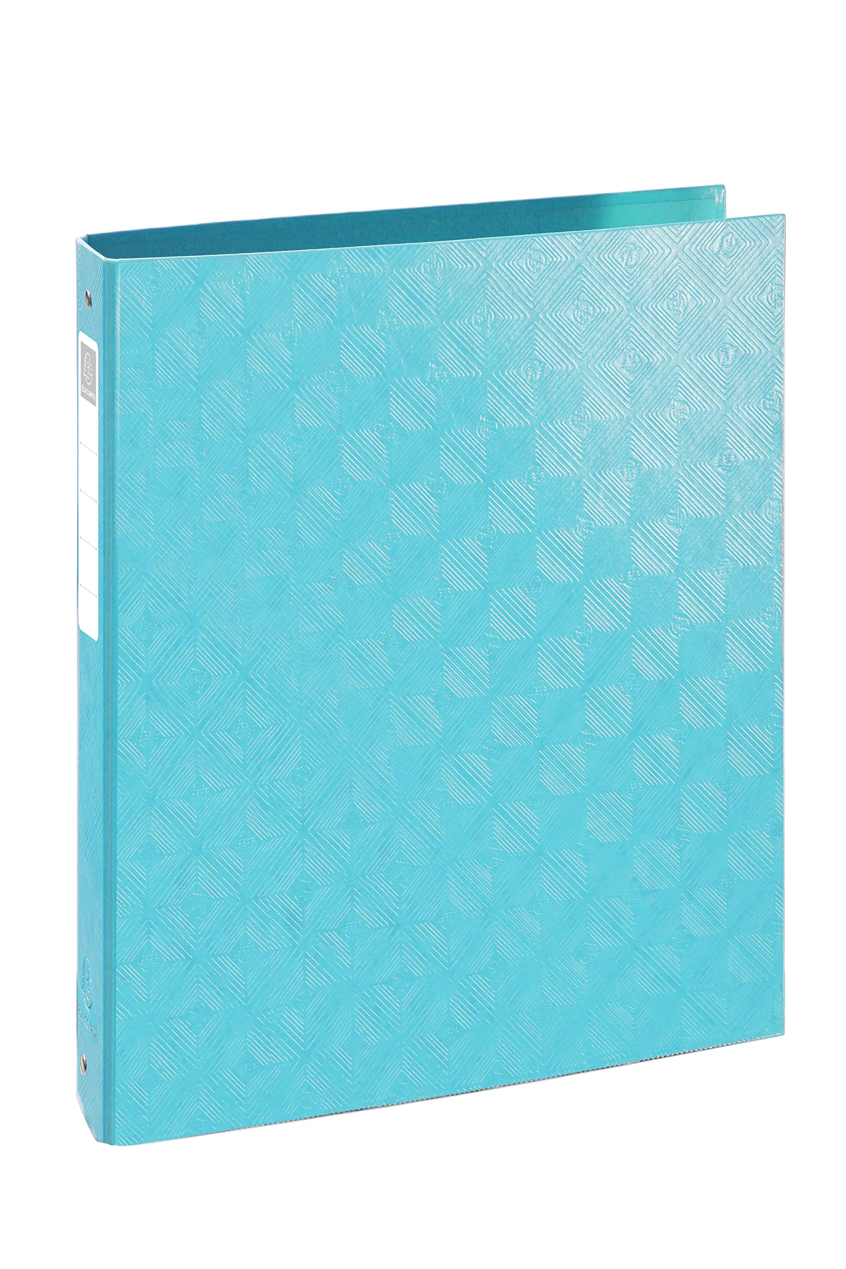 Exacompta - ref. 51932E - 1 rigid embossed film binder 1928 - 4 round rings, diameter 30 mm - Spine 40 mm - External dimensions: 32 x 26 cm - A4 file format - Colour: tropical blue