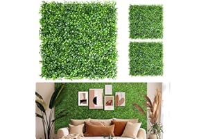 Aboofx Artificial Grass Wall Panels, 12 Pack 10x10in Green Wall Decor Greenery Wall for Indoor Outdoor, Garden Fences Greenery Backdrop
